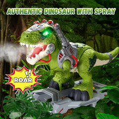 BLF FUN Dinosaur Ride On Toy Car, left wheel closeup, sturdy six-wheel design for stable play.