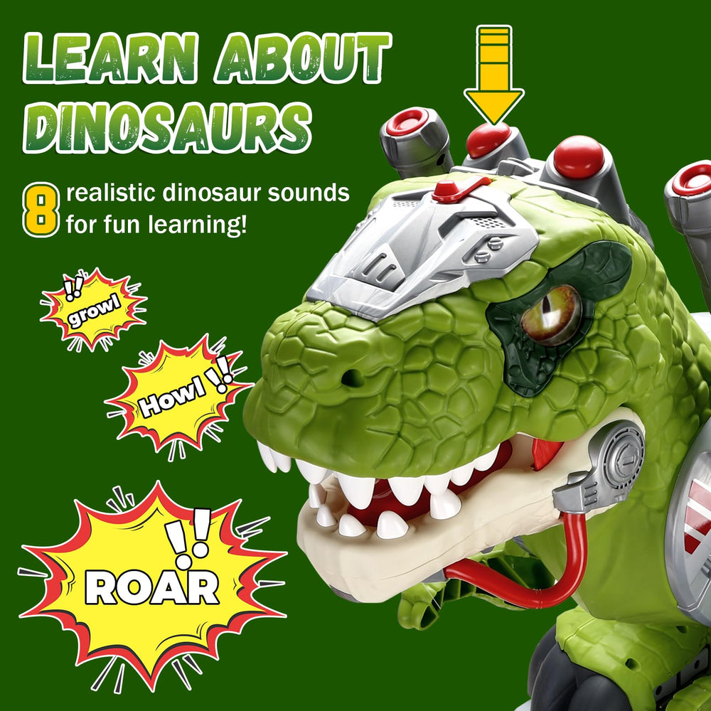 BLF FUN Dinosaur Ride On Toy Car, right wheel closeup, smooth gliding for indoor and outdoor use.