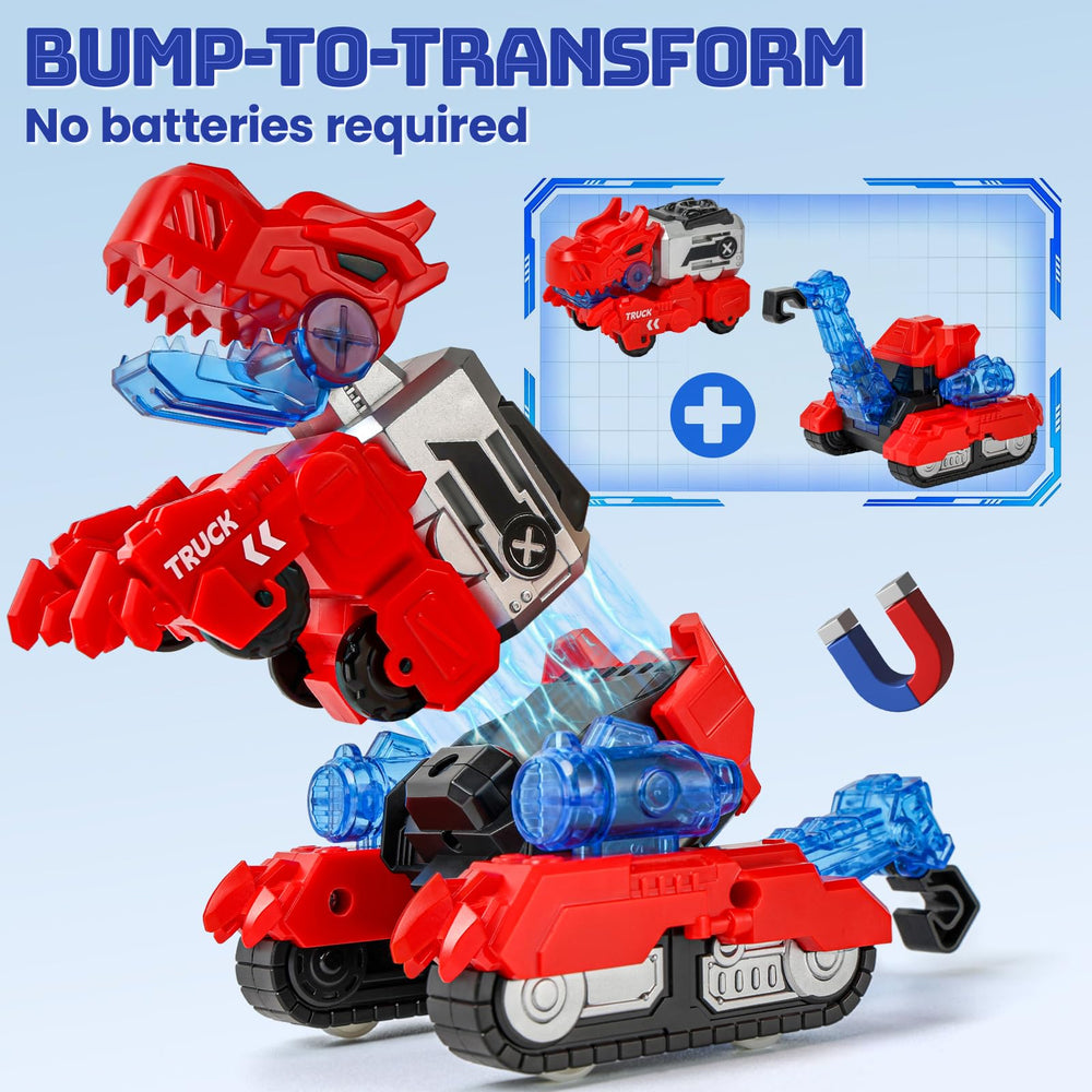 BLF FUN easy dino-to-truck transform emphasizes one-step swaps for uninterrupted storytelling