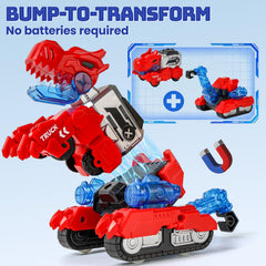 BLF FUN easy dino-to-truck transform emphasizes one-step swaps for uninterrupted storytelling