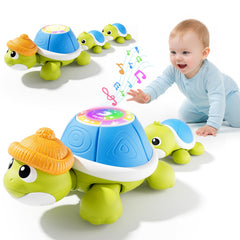 BLF FUN musical turtle toy with mommy and babies promotes early crawling and exploration