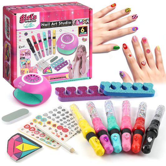BLIFF nail art pens kit for kids with six colors, sparks creative play.