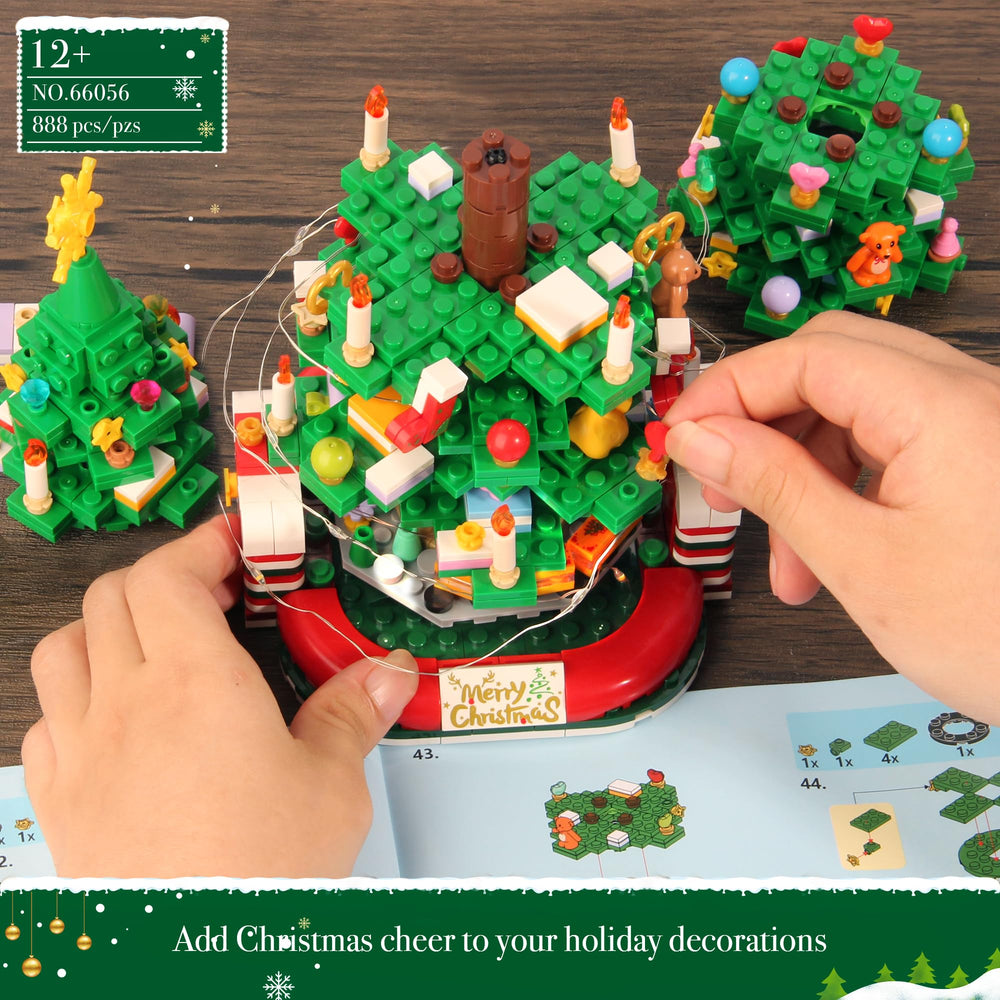 BLIFToi Christmas Tree Building Set candles and stockings as decorative accents