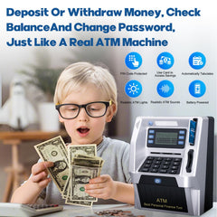 Blingbin ATM piggy bank debit card slot facilitates kid-friendly banking like a real ATM.