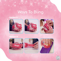 Blinger sparkling accents suit all styles from casual to party glam.