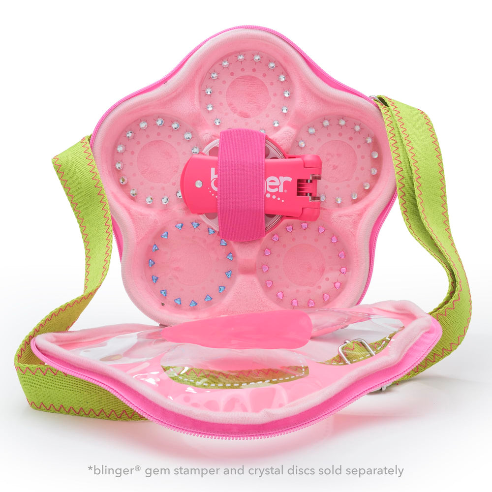 blinger Flower Carry Case secure zipper closure keeps contents safe