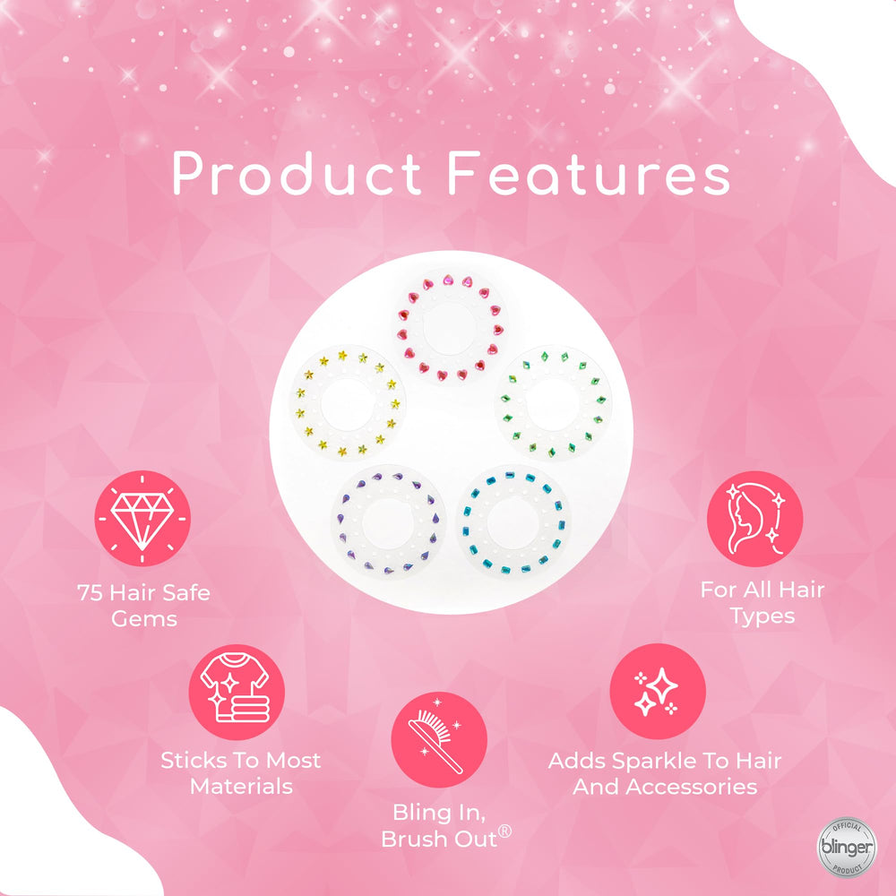 Blinger Sparkle Refill Princess disc: 75 colorful rhinestones to spark creativity on fashion