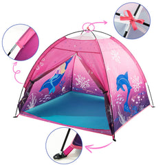 BLINWORLD Mermaid Tent mesh panels provide airflow and supervision