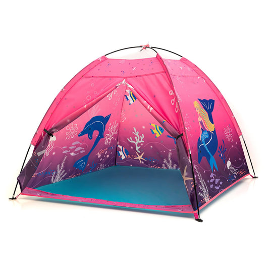 BLINWORLD Mermaid Tent pink front view for imaginative play and visibility