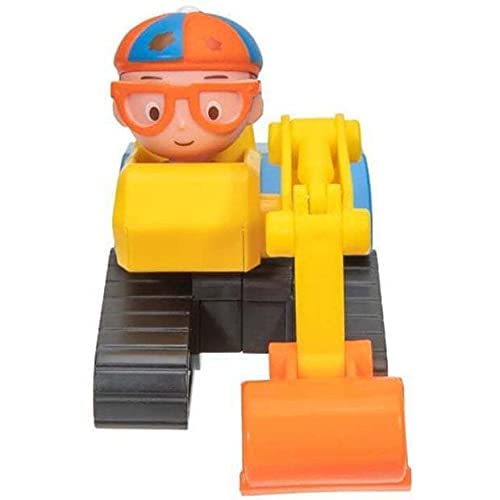 Blippi mini excavator side view ideal for travel and quick setup