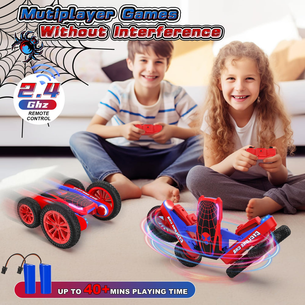 Blissbud Spider RC car performing a 360° spin for thrilling stunts
