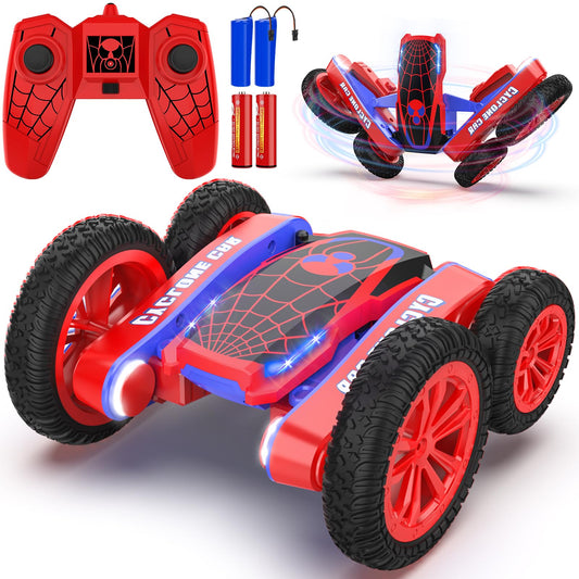 Blissbud Spider RC car front view with LED lights for indoor action