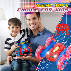 Blissbud Spider RC car packaging contents showing remote and tools.
