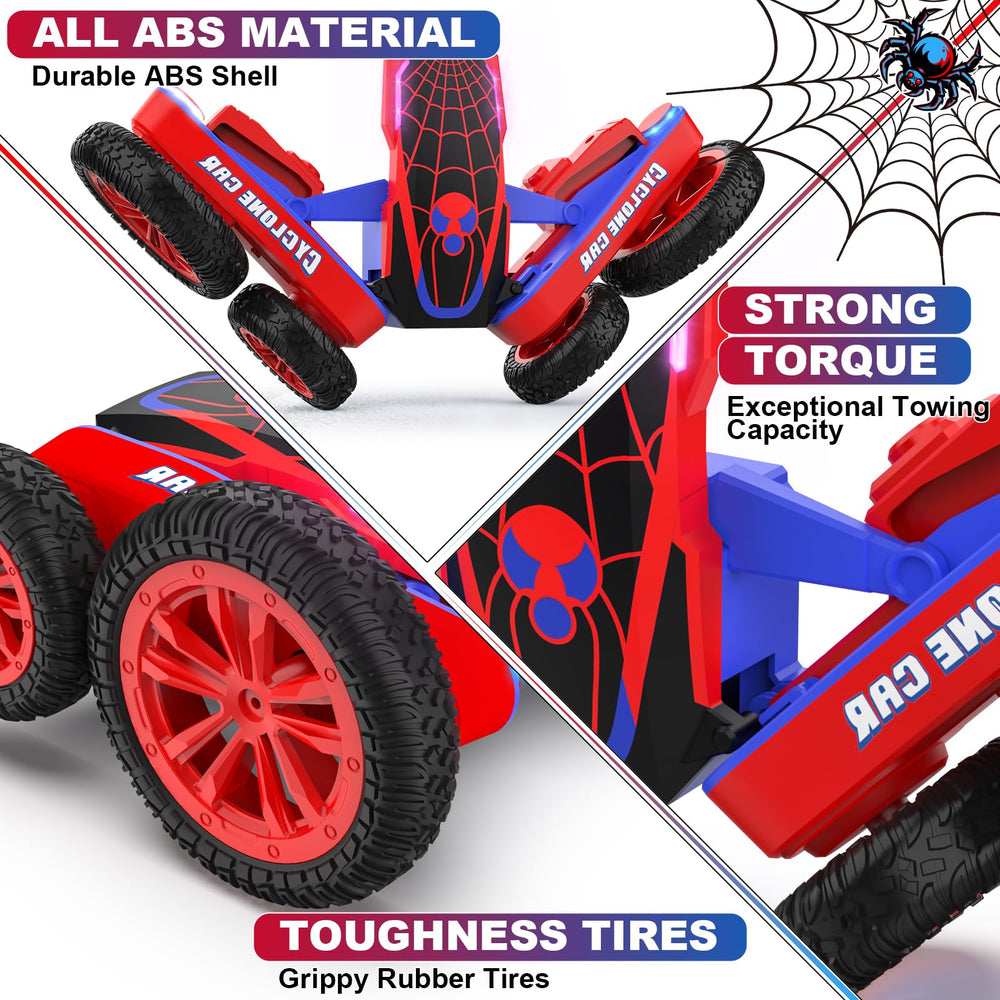 Blissbud Spider RC car charging with two rechargeable batteries