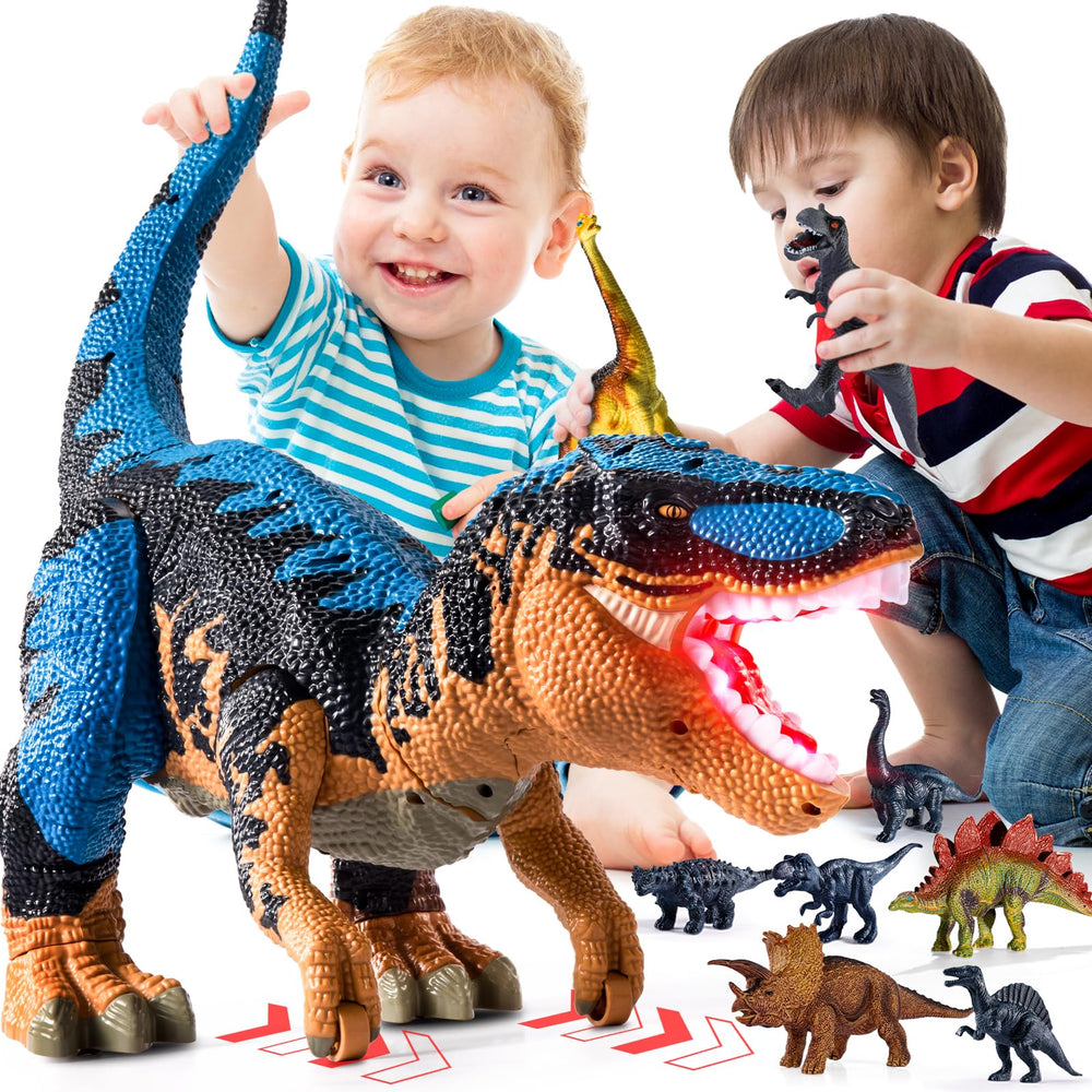 BLmukce 24-inch T-Rex toy belly storage keeps small dinos neatly tucked away.