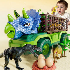 BLmukce dinosaur transport truck front view for imaginative play