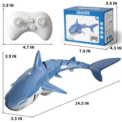 BLmukce RC shark remote with 2.4GHz precision for quick turns.