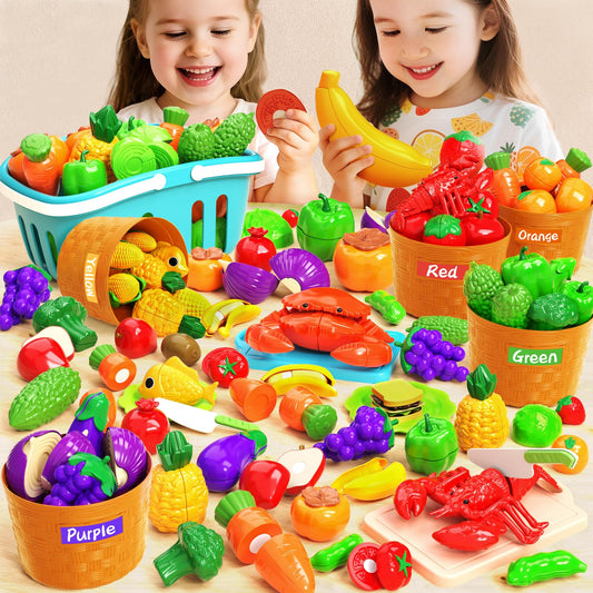 BLmukce play food set with cutting board for imaginative cooking play