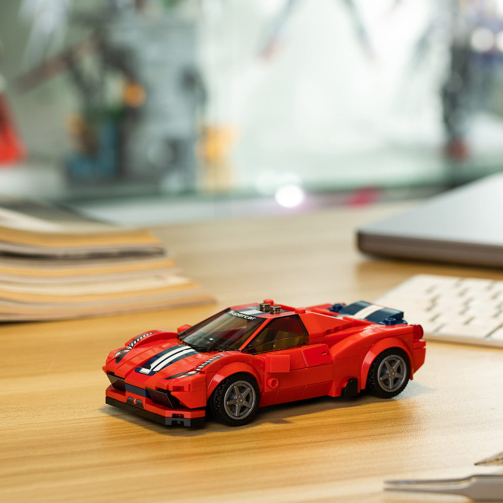 Block Builder Ferrari F8 quality bricks image communicates durable, long-lasting compatibility with standard bricks.