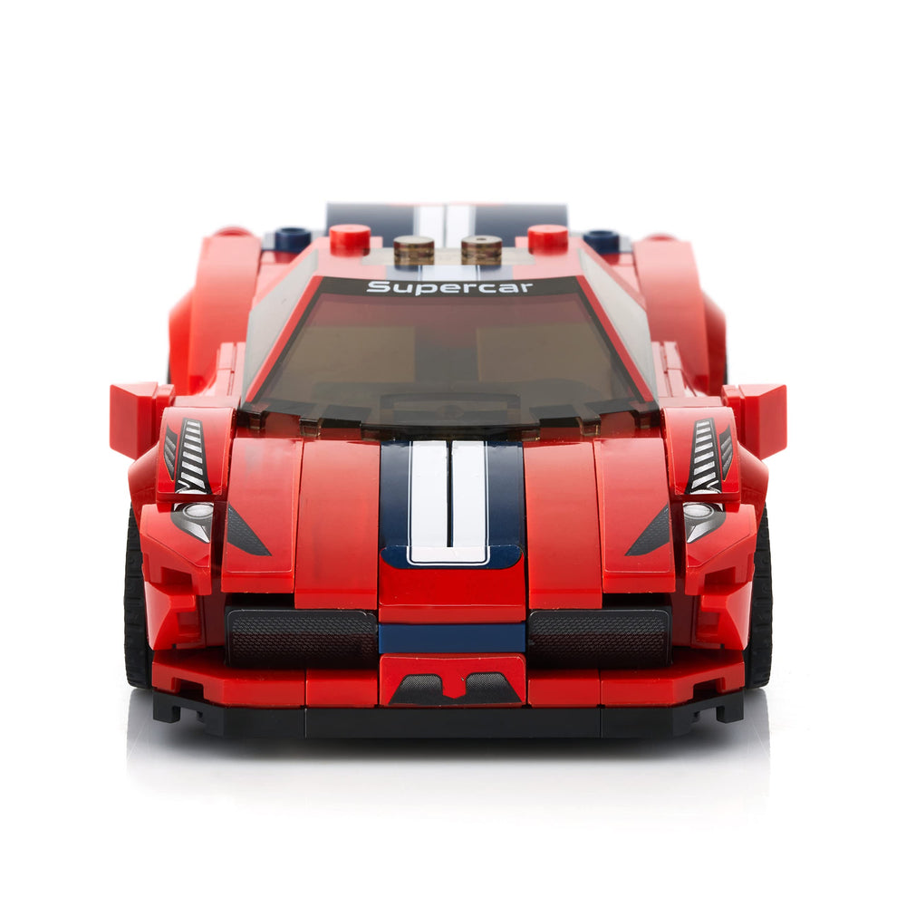 Block Builder Ferrari F8 gift-ready packaging suggests ideal present for builders and fans.