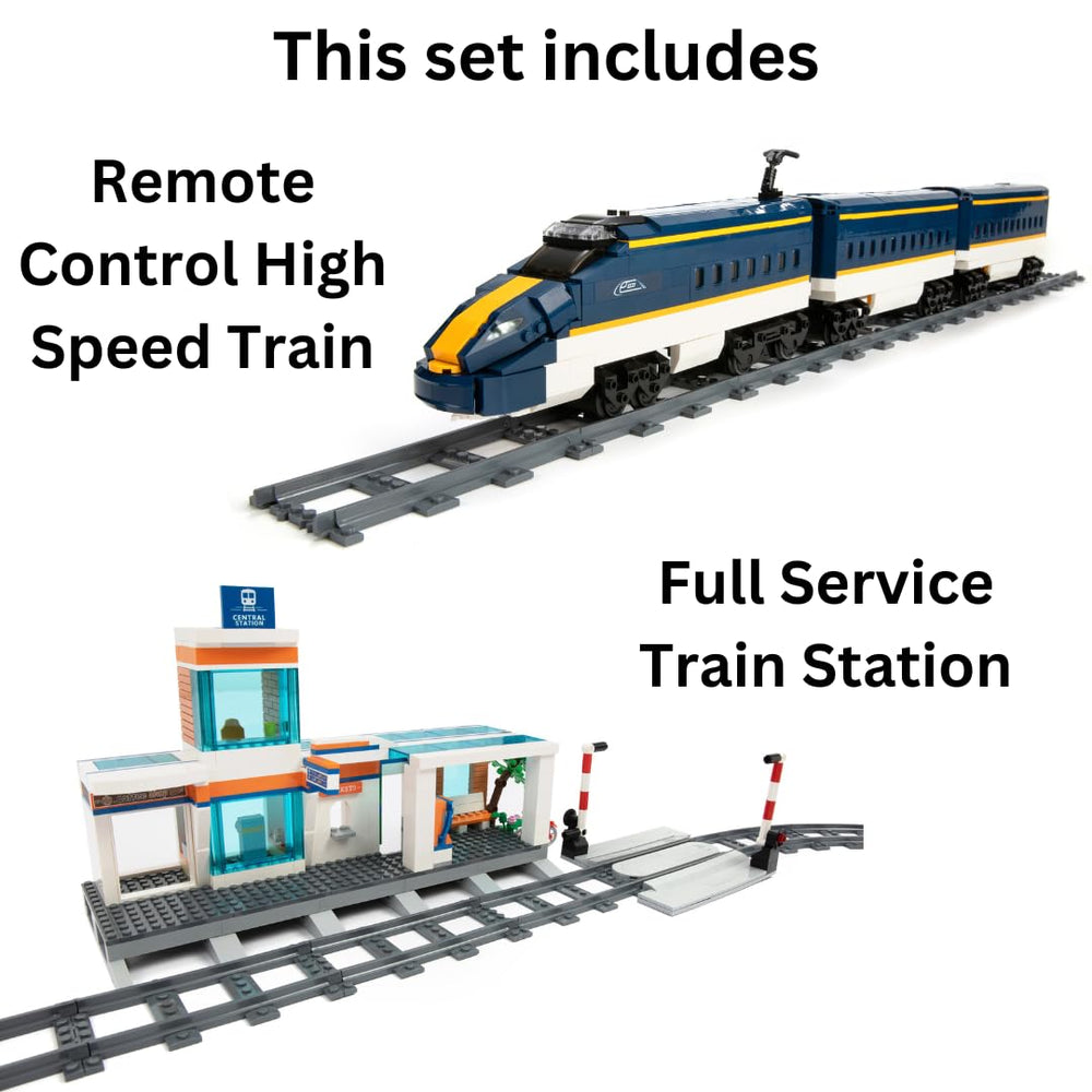 Block Builder full train station scene for immersive role-play and storytelling