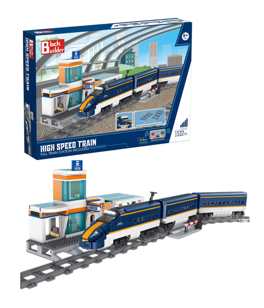 Block Builder high-speed train remote control for realistic play