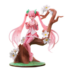 Bi-material joints enable smooth posing and stable movement on Sakura Miku figure.