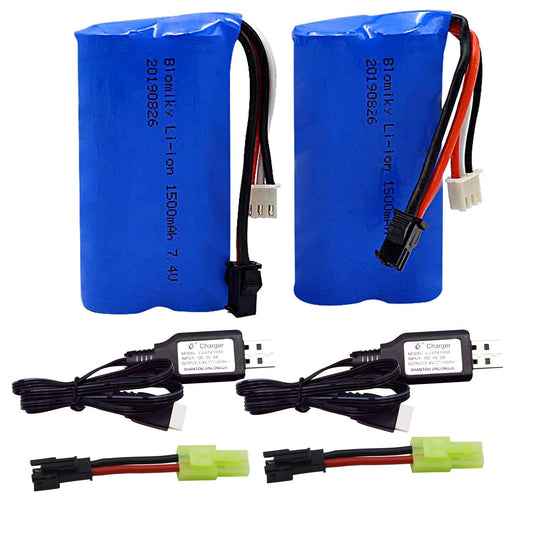 Blomiky H101 7.4V 2S 1500mAh battery with SM-2P plug for H101 RC boat