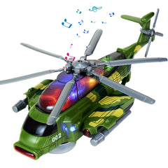 Bloolilies army helicopter toy front view showing durable design for imaginative play