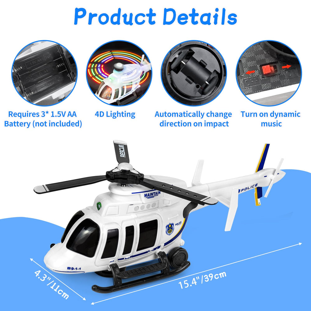 Bloolilies Police Helicopter parts shown during easy assembly for quick start.