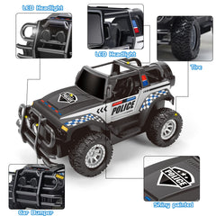 Bloolilies police RC car built with rounded edges and safety-tested shell.