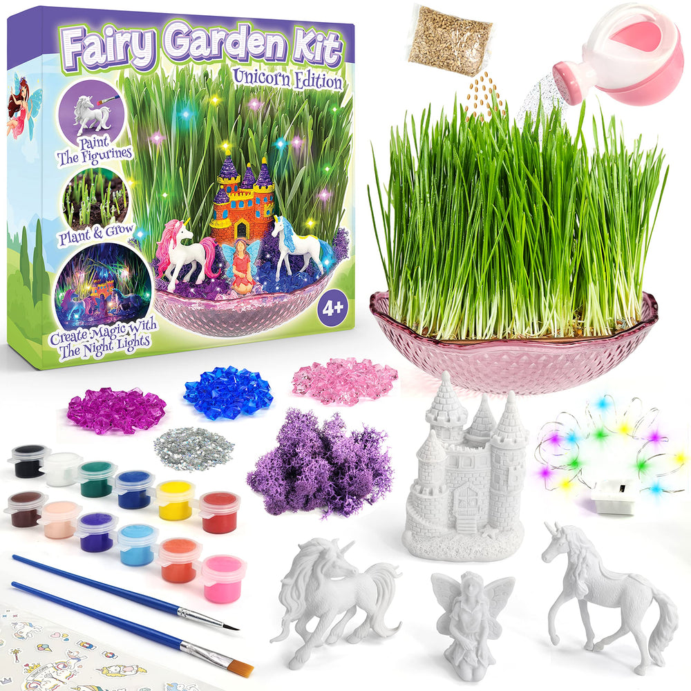 BLOONSY Unicorn Fairy Garden Kit miniatures bring tiny characters to life.