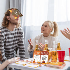 Blosssound family gaming scene shows friends enjoying a playful quiz.