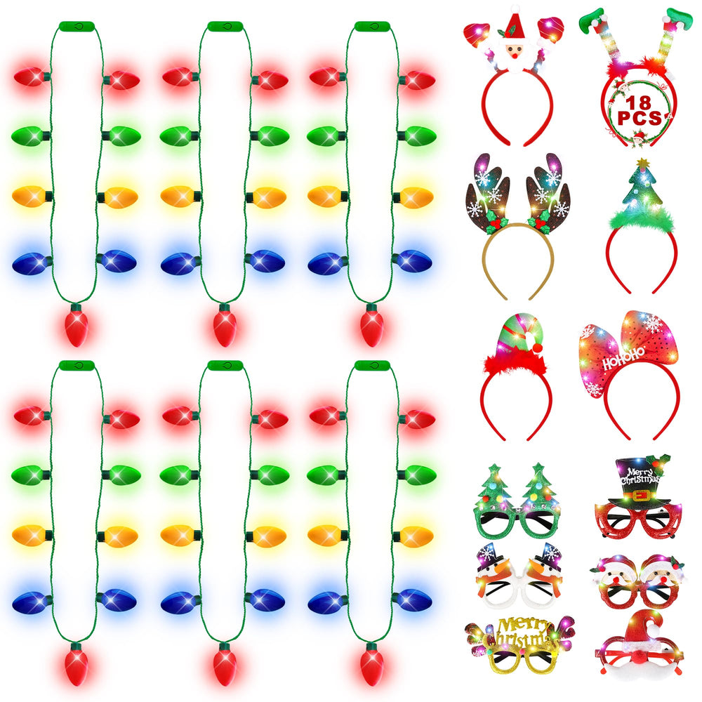 Blowata Christmas headband with reindeer design glowing for festive outfits.