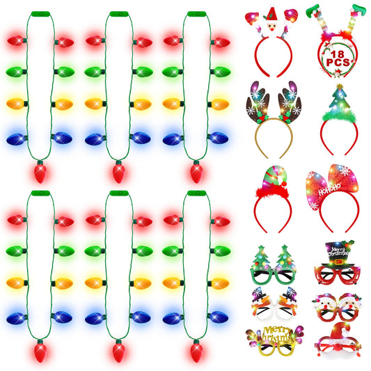Blowata Christmas headband with reindeer design glowing for festive outfits.