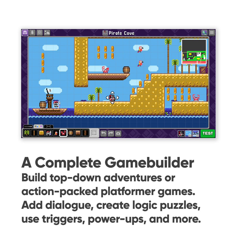 Bloxels arcade publish menu enables sharing finished games.
