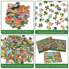 Blppldyci Dog Party puzzle in-progress scene supports mindful focus