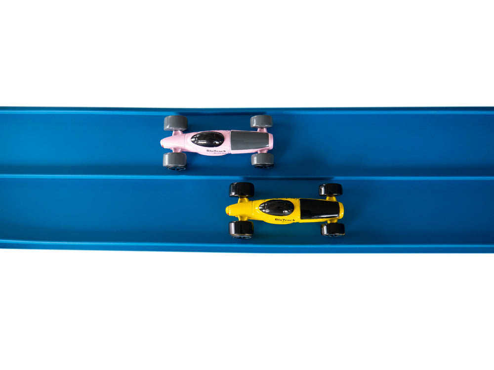 Blu Track racer cars sold separately for upgrades.