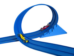 Blu Track suction cup compatible with 1/64 scale cars for variety.