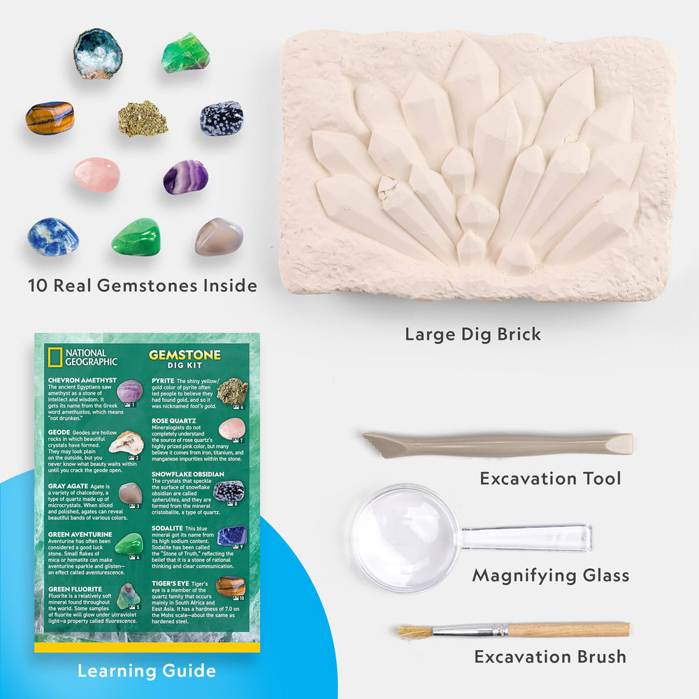 Blue Marble identification sheet helps kids recognize each gem with quick facts.