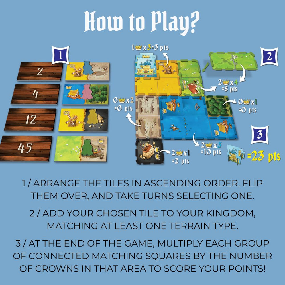 Blue Orange Kingdomino players—family-friendly competition for 2-4 players.