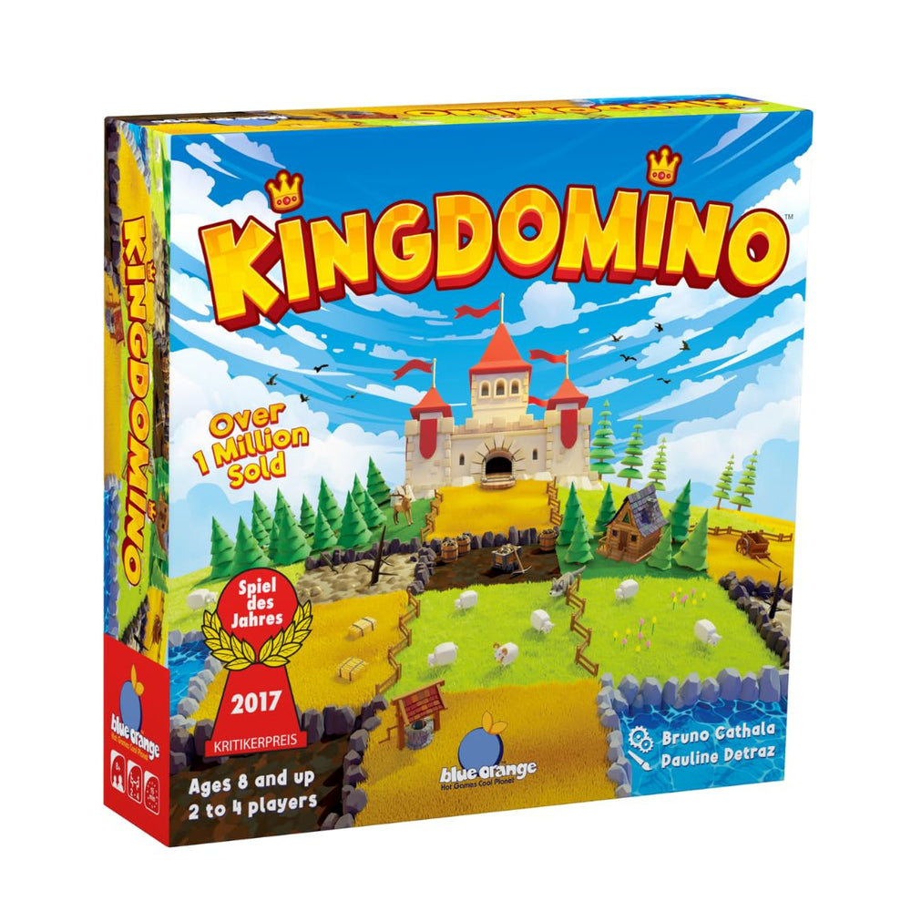 Blue Orange Kingdomino tiles—vibrant artwork for family game night.