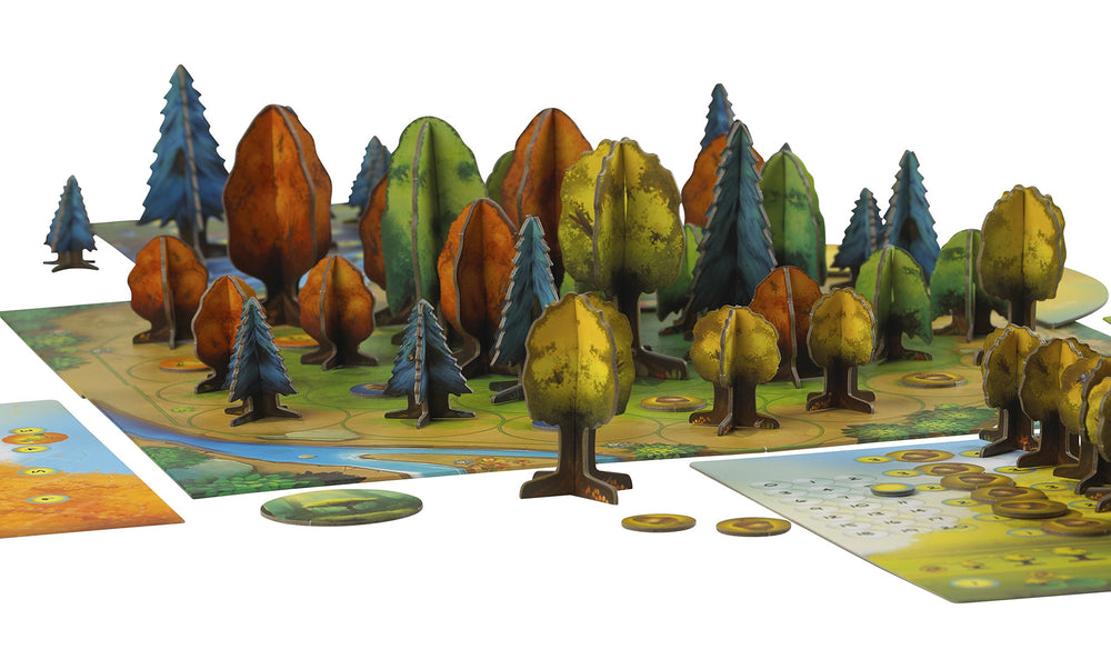Blue Orange Photosynthesis trees in sun illustrate sunlight dynamics for strategic planting.