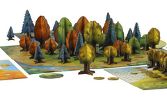 Blue Orange Photosynthesis trees in sun illustrate sunlight dynamics for strategic planting.