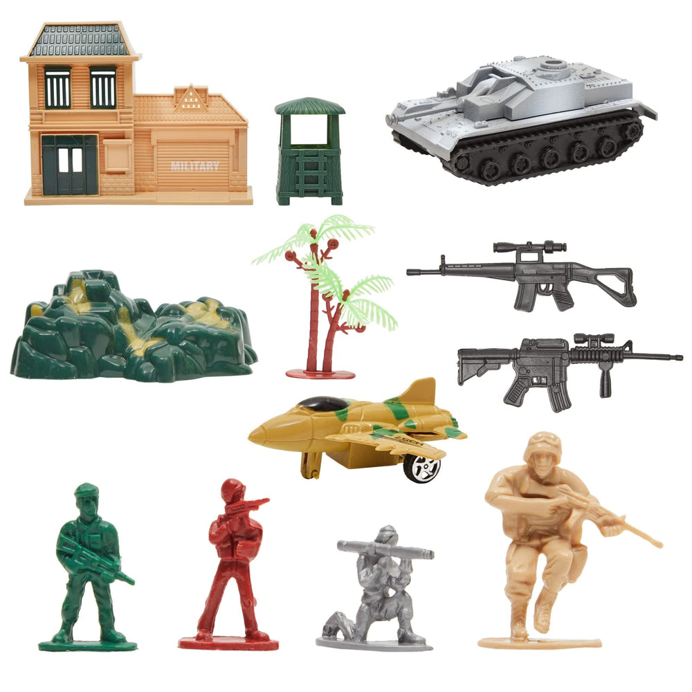 Blue Panda tan army figures enable realistic battlefield variations and scenarios.