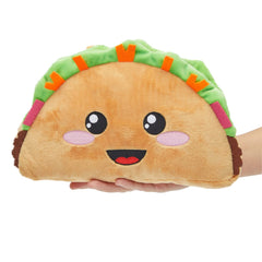 Blue Panda Taco Pillow uses soft polyester plush for gentle, cuddly moments