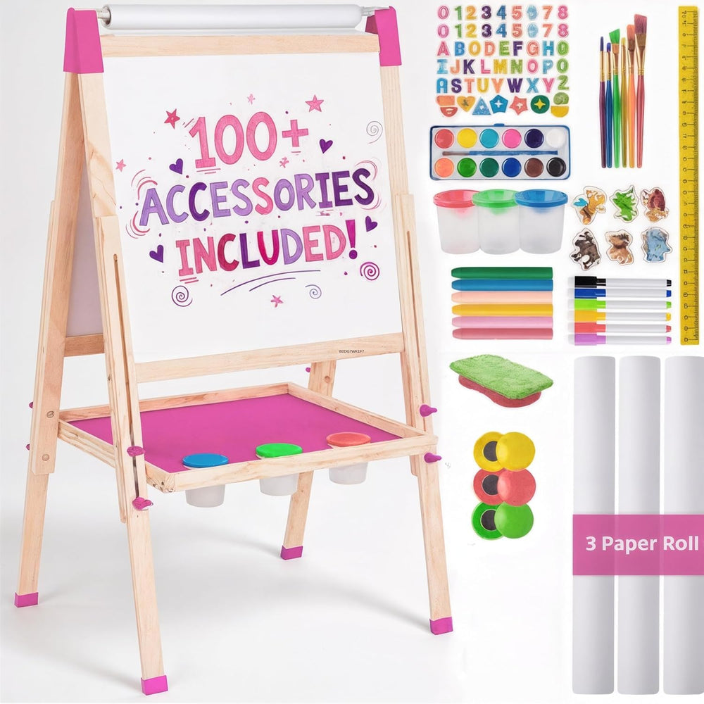 Blue Squid art easel with paper roll for kids' endless drawing sessions
