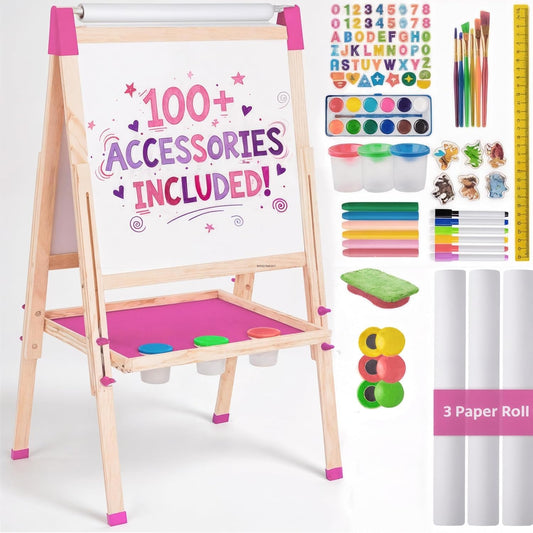 Blue Squid art easel with paper roll for kids' endless drawing sessions