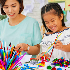 Kids ages 3-9 enjoy hands-on arts and crafts with Blue Squid kit.