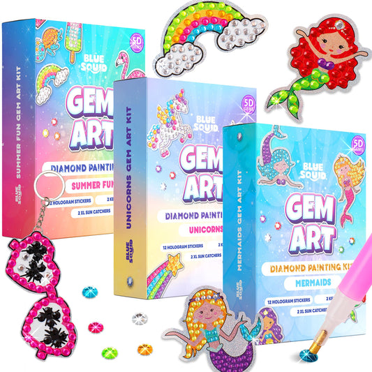 Blue Squid Mermaid Diamond Art Kit sparks imaginative play with glue-free creativity.